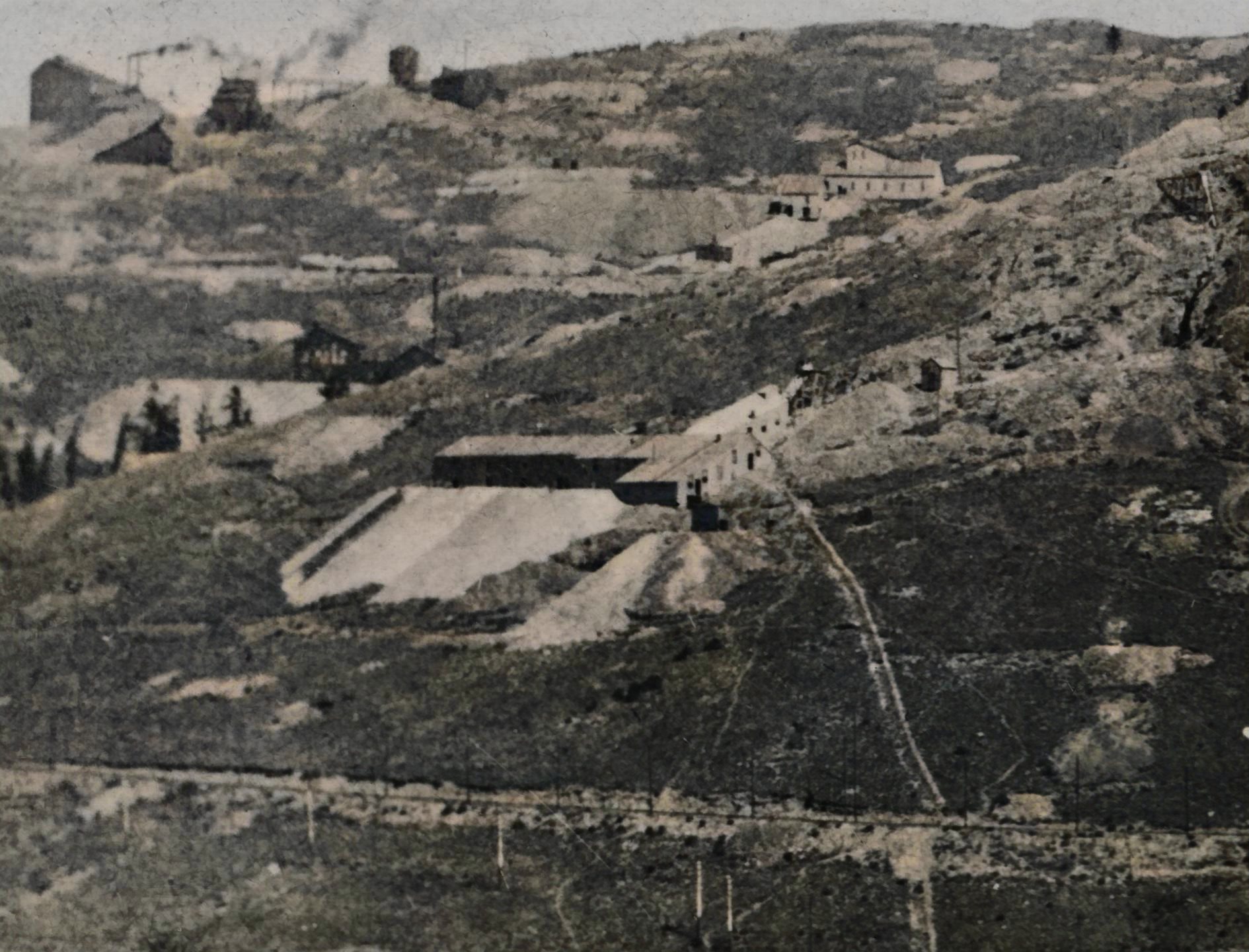 Photo by: Unknown | Click for larger view, more info Cropped Gold Hill View with Anaconda Mill; Rittenhouse; E. Porter Gold King; Lexington; Anchoria-Leland Mines