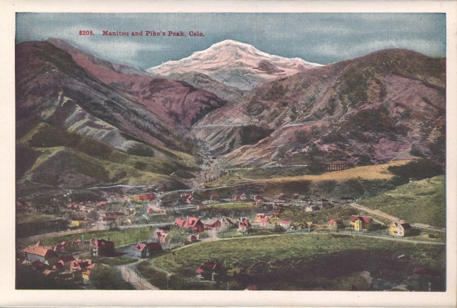 View Manitou Springs with Pikes Peak in the background
