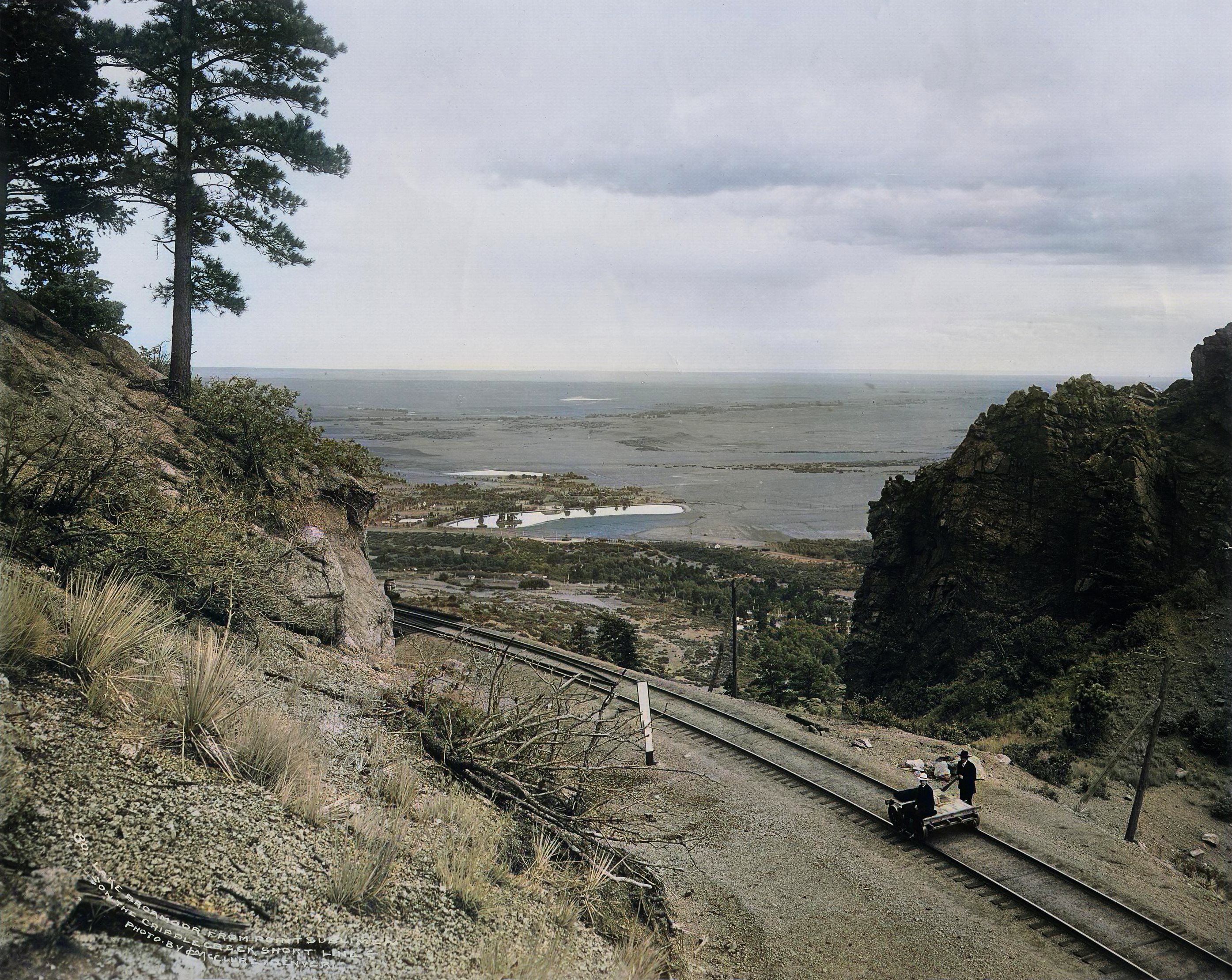 Lake Broamoor From Point Sublime on the Cripple Creek Short Line 