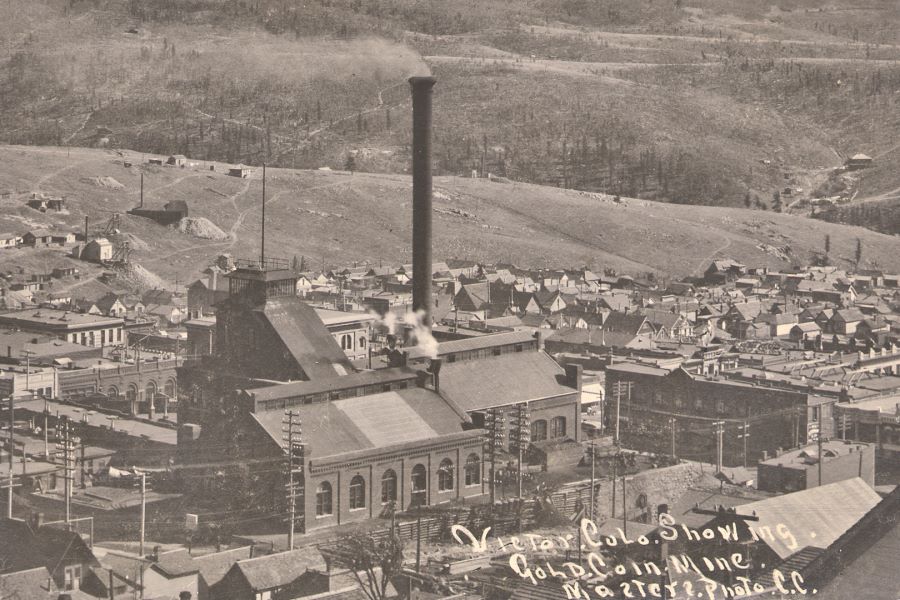 View of the Gold Coin Mine, and part of Victor Town, looking Southeast