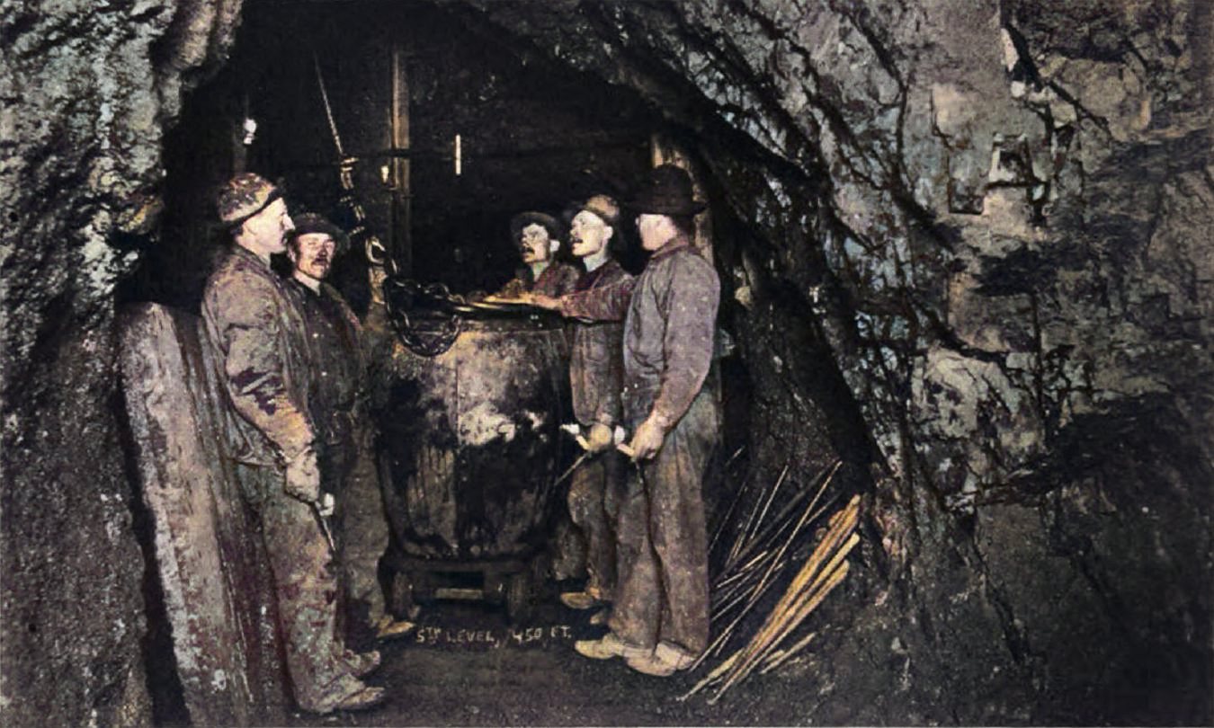 View of Underground Workings at a Depth of 450 feet.