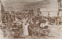 CRIPPLE CREEK, COLORADO - Bennett Ave. at First St. July, 1893 ''Population 10,000.''