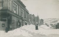 Snow Scene on Bennett Avenue at Corner with North Third Street, Looking East, After the Great Front Range Snow Storm of Dec. 4-6, 1913