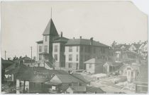 Garfield School, Showing Houses Along 5th Street in Victor