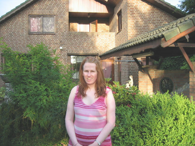 Linda in the Garden at the house in the Netherlands